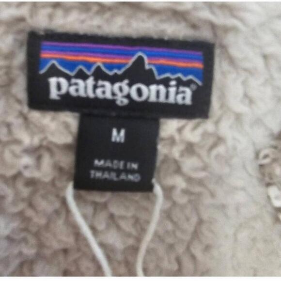 Patagonia Shroom Taupe Hooded Fleece Kangaroo Pocket Pullover Jacket - Picture 11 of 12